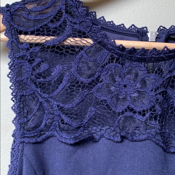 Speechless Juniors' Lace-Top Sheath Evening Dress with pockets! indigo deep blue - Picture 11 of 16